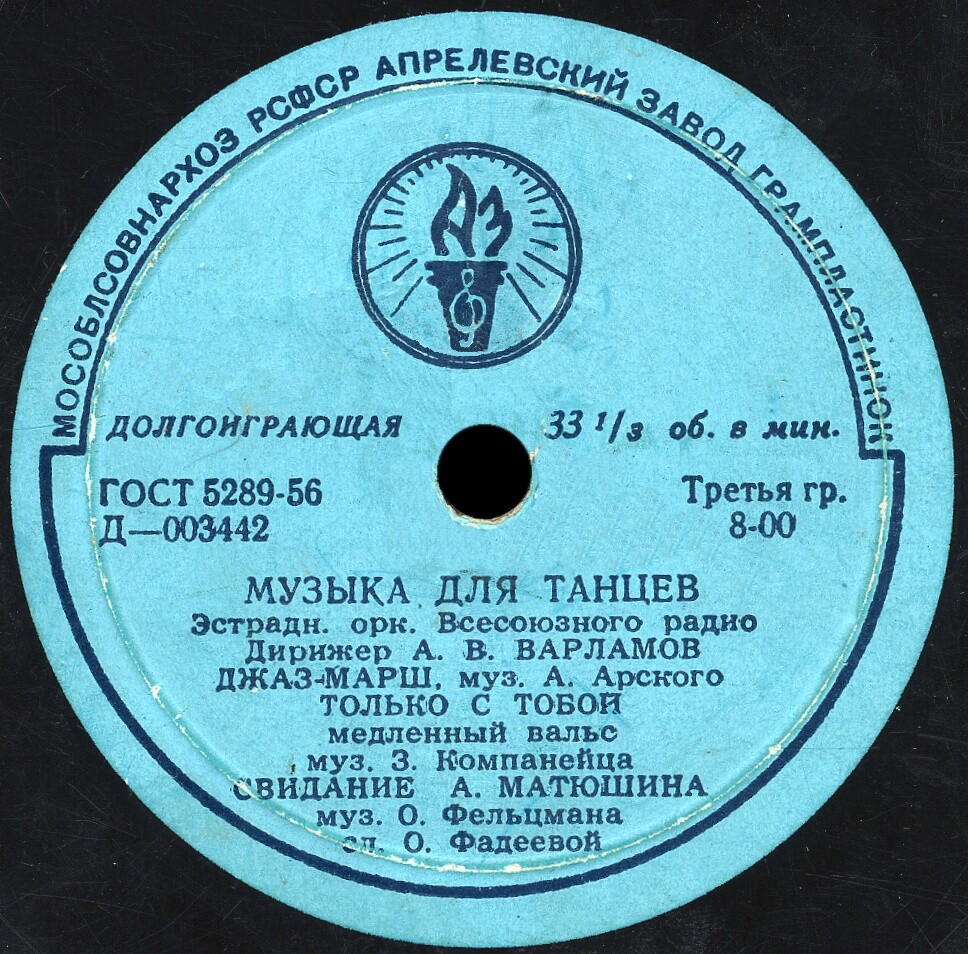 Эстрадный оркестр Всесоюзного радио, дирижер А. Варламов