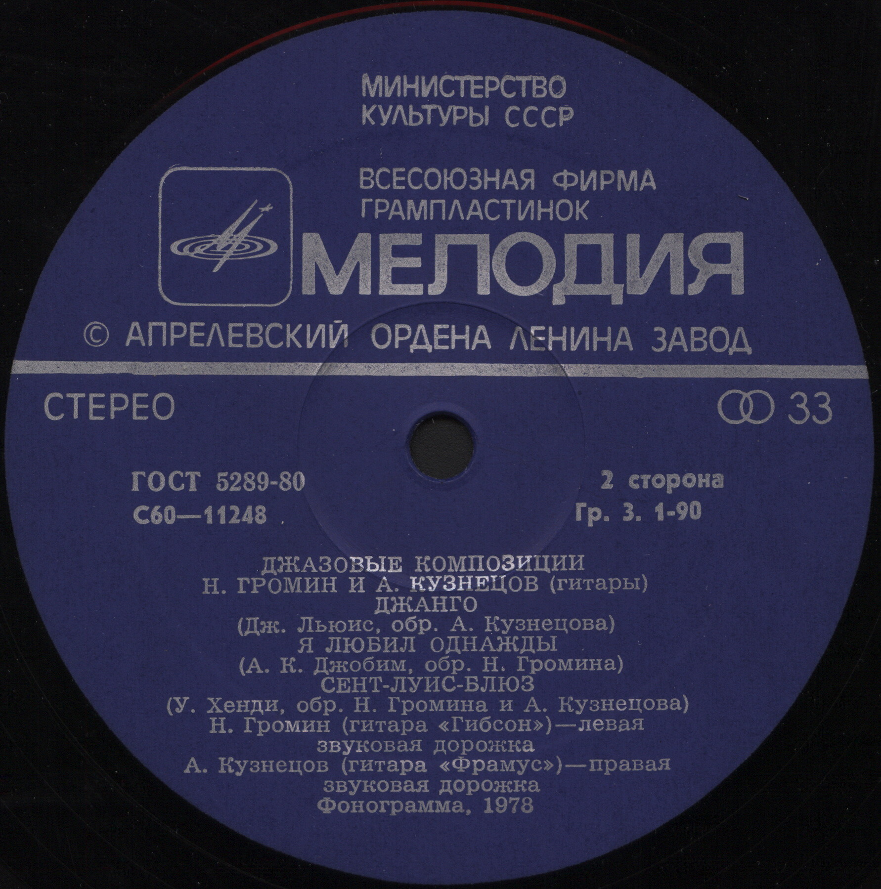 «ДЖАНГО» (джазовые композиции). Н. ГРОМИН И А. КУЗНЕЦОВ (гитары)
