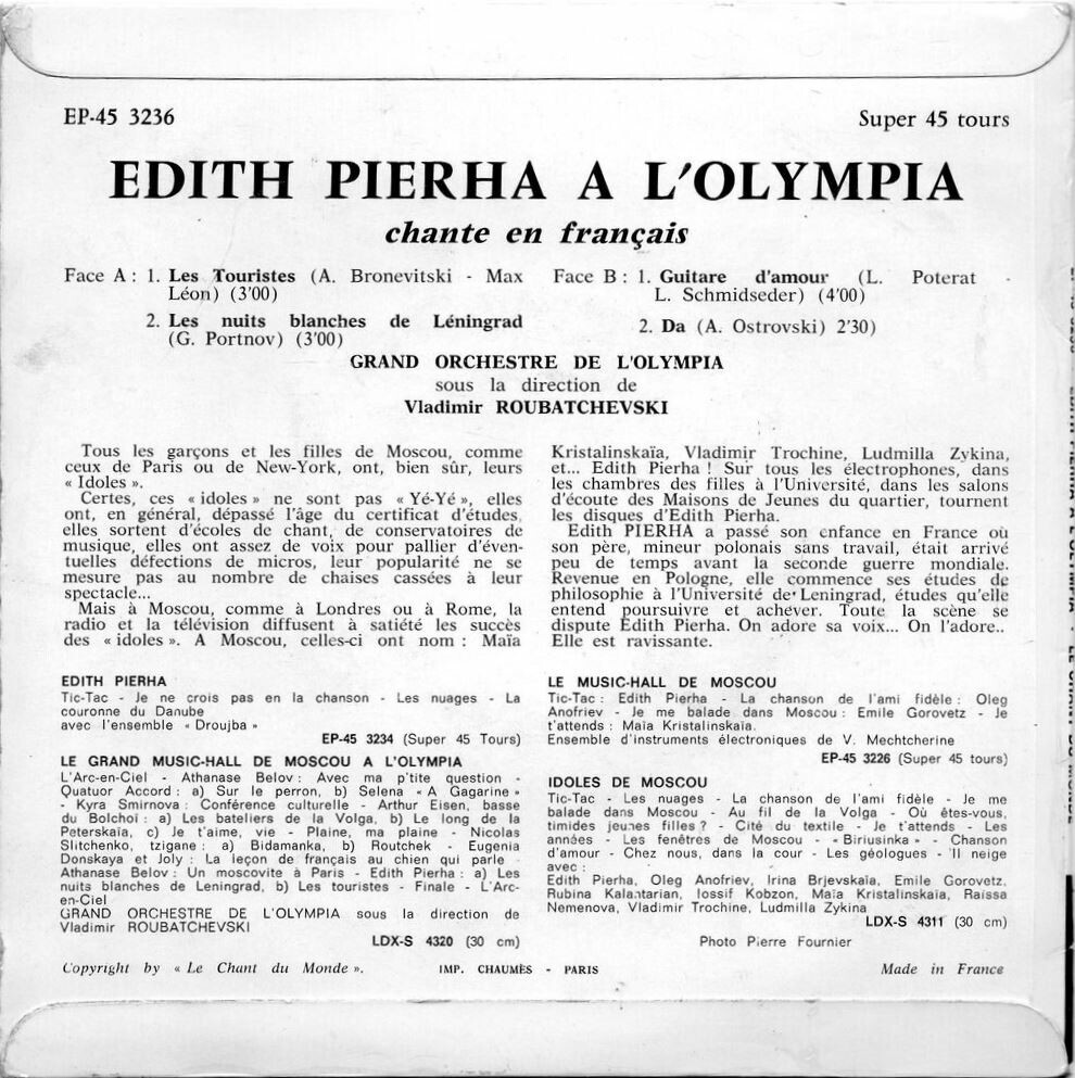 Edith Pierha a L'Olympia