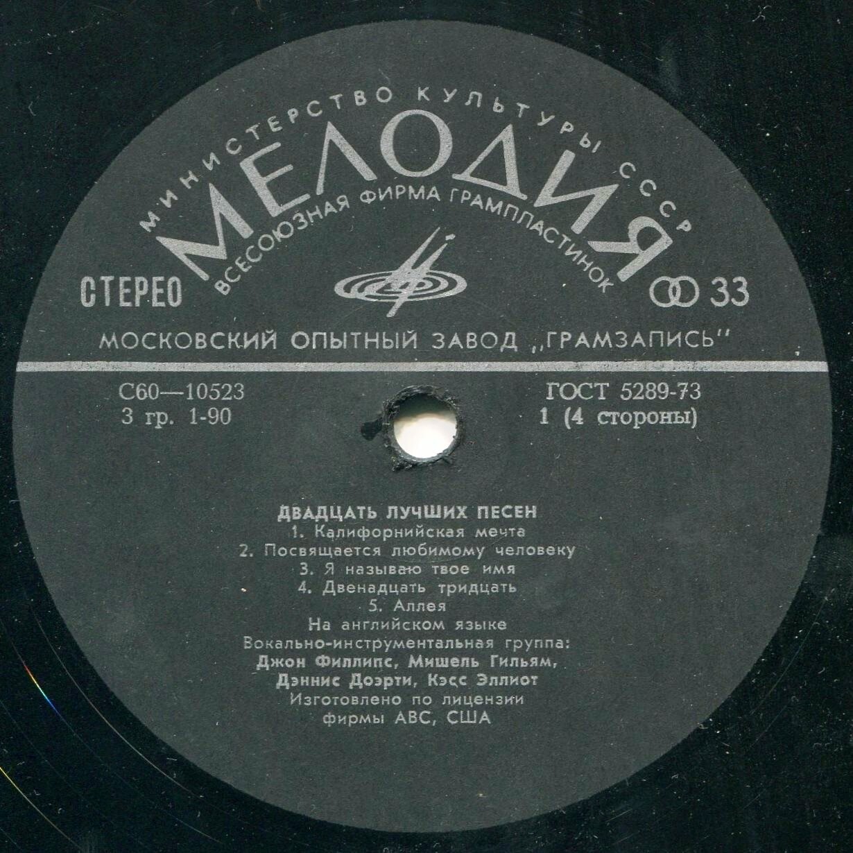 Вокально-инструментальная группа "Мамас энд Папас" - 20 лучших песен