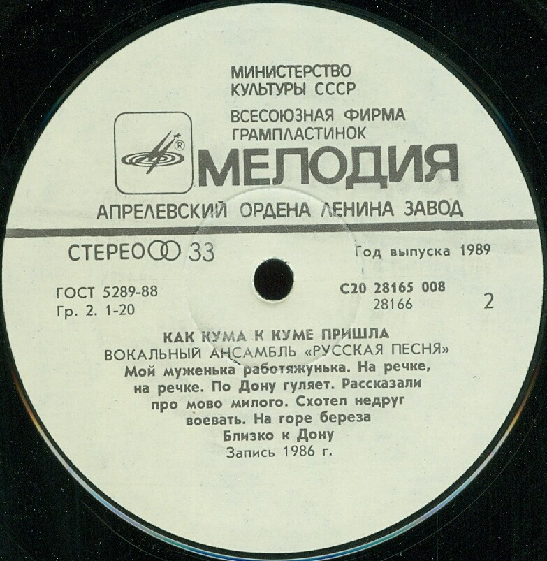 Вокальный ансамбль "Русская песня" - Как кума к куме пришла