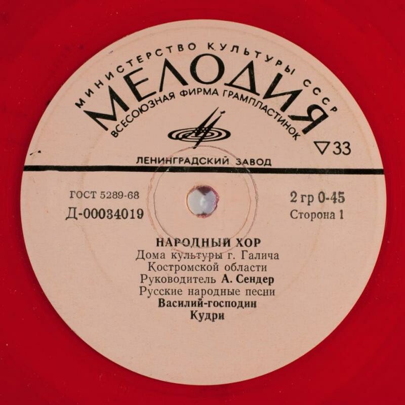 НАРОДНЫЙ ХОР ДОМА КУЛЬТУРЫ Г. ГАЛИЧА КОСТРОМСКОЙ  ОБЛАСТИ, руководитель А. Сендер