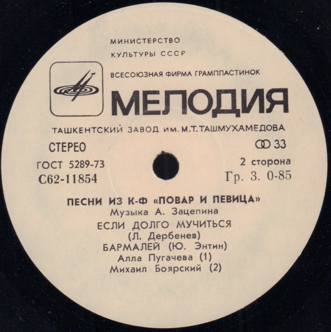 Мелодии экрана. Песни из кинофильма «Повар и певица»