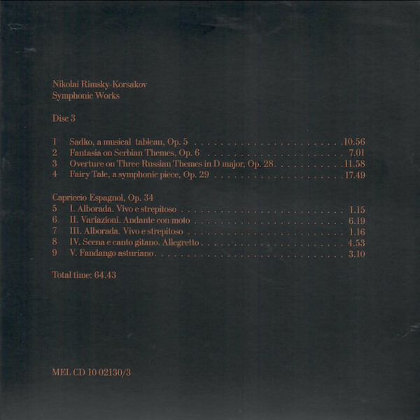 Nikolai Rimsky-Korsakov. Symphonic Works. Conductor Eugeny Svetlanov