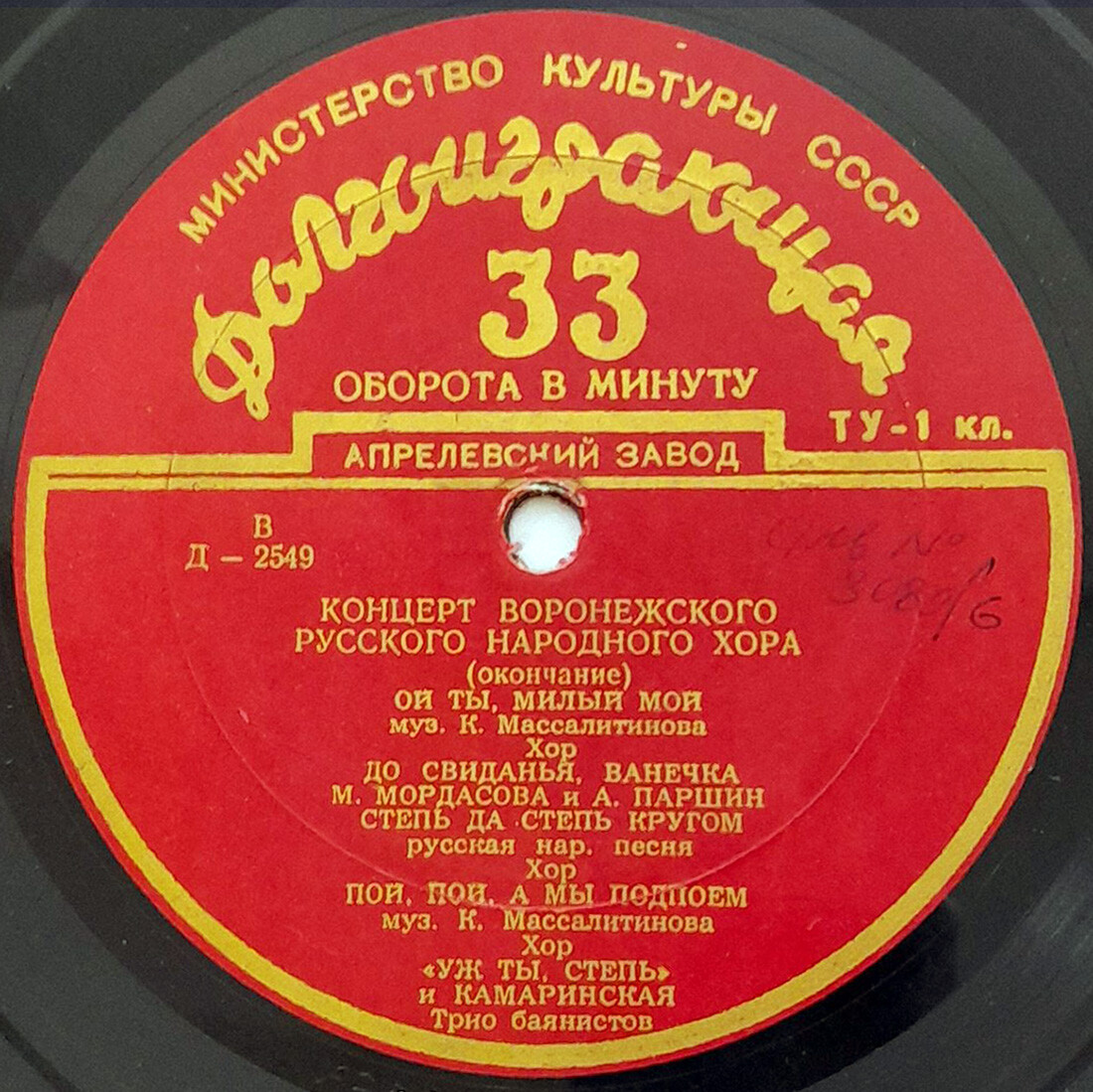 Концерт Воронежского русского народного хора. Худ. рук. К. Массалитинов