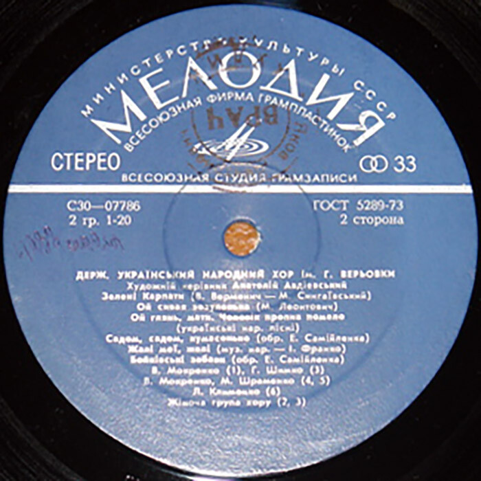 Государственный Украинский народный хор им. Г. Веревки. Худ. рук. А. Авдиевский