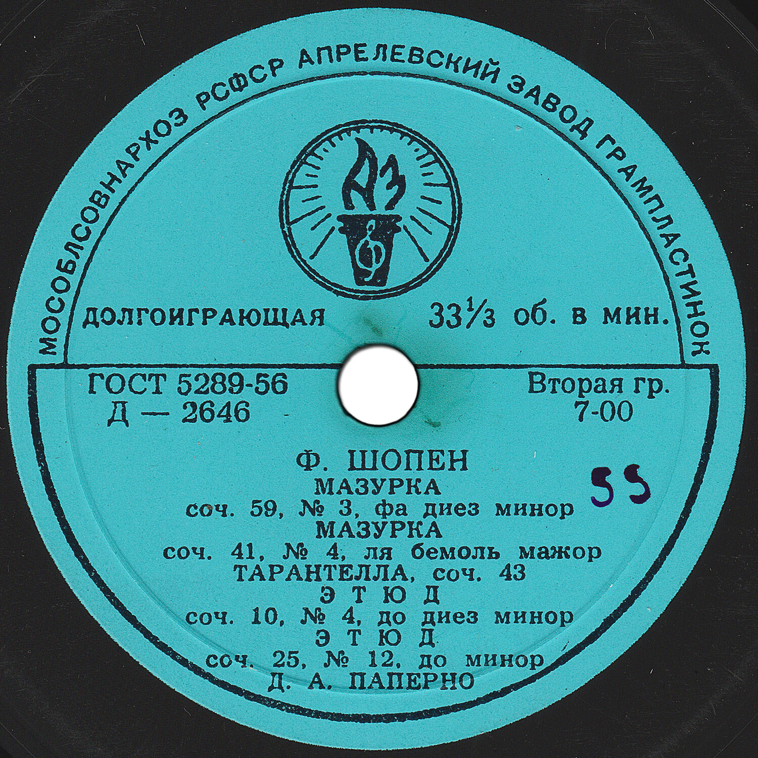 Ф. Шопен. Играет Д. Паперно (ф-но)
