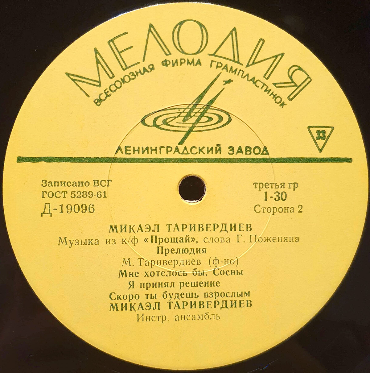 Микаэл Таривердиев. Музыка из к/ф «Прощай» (сл. Г. Поженяна)