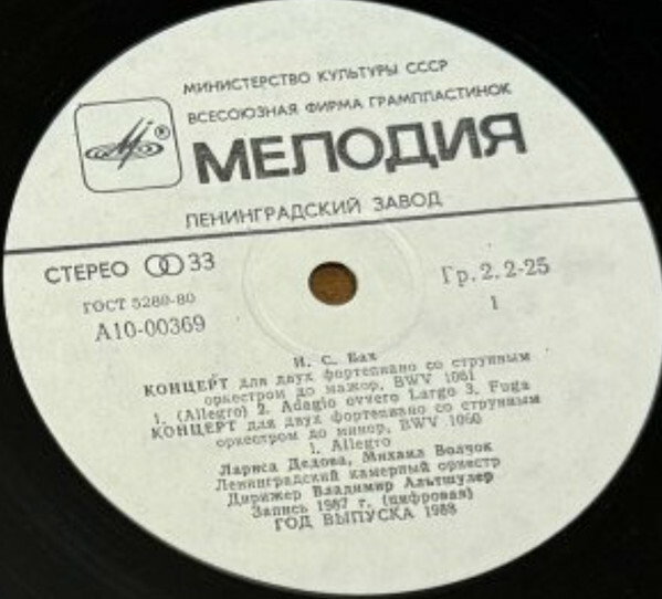 И.С. Бах. Концерты для двух фортепиано и струнного оркестра