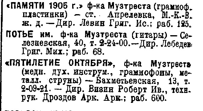 Музыкальные фабрики Музтреста