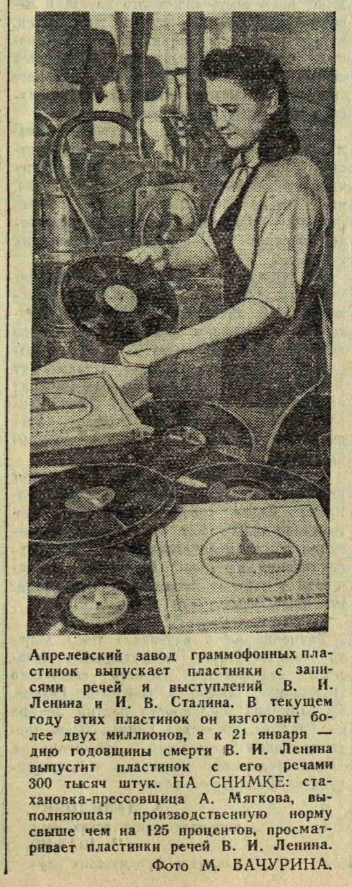 Выпуск пластинок с записями речей