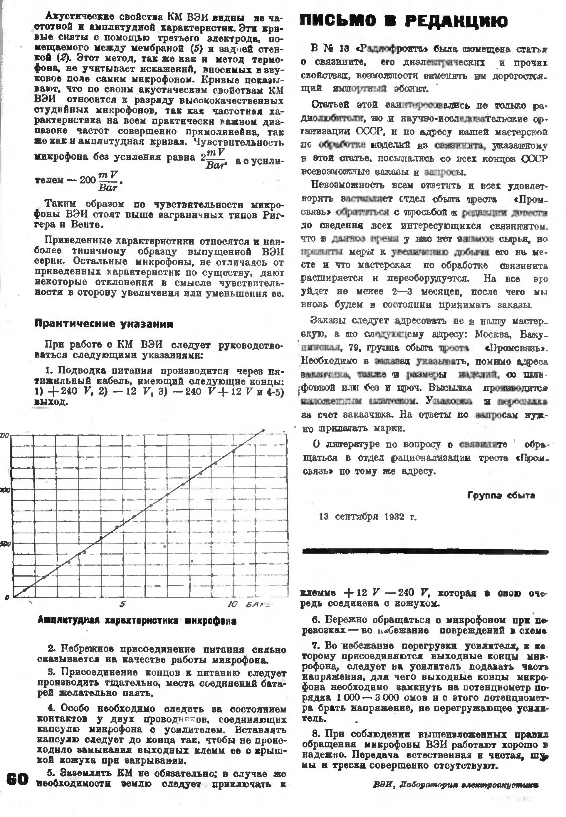 Конденсаторный микрофон ВЭИ