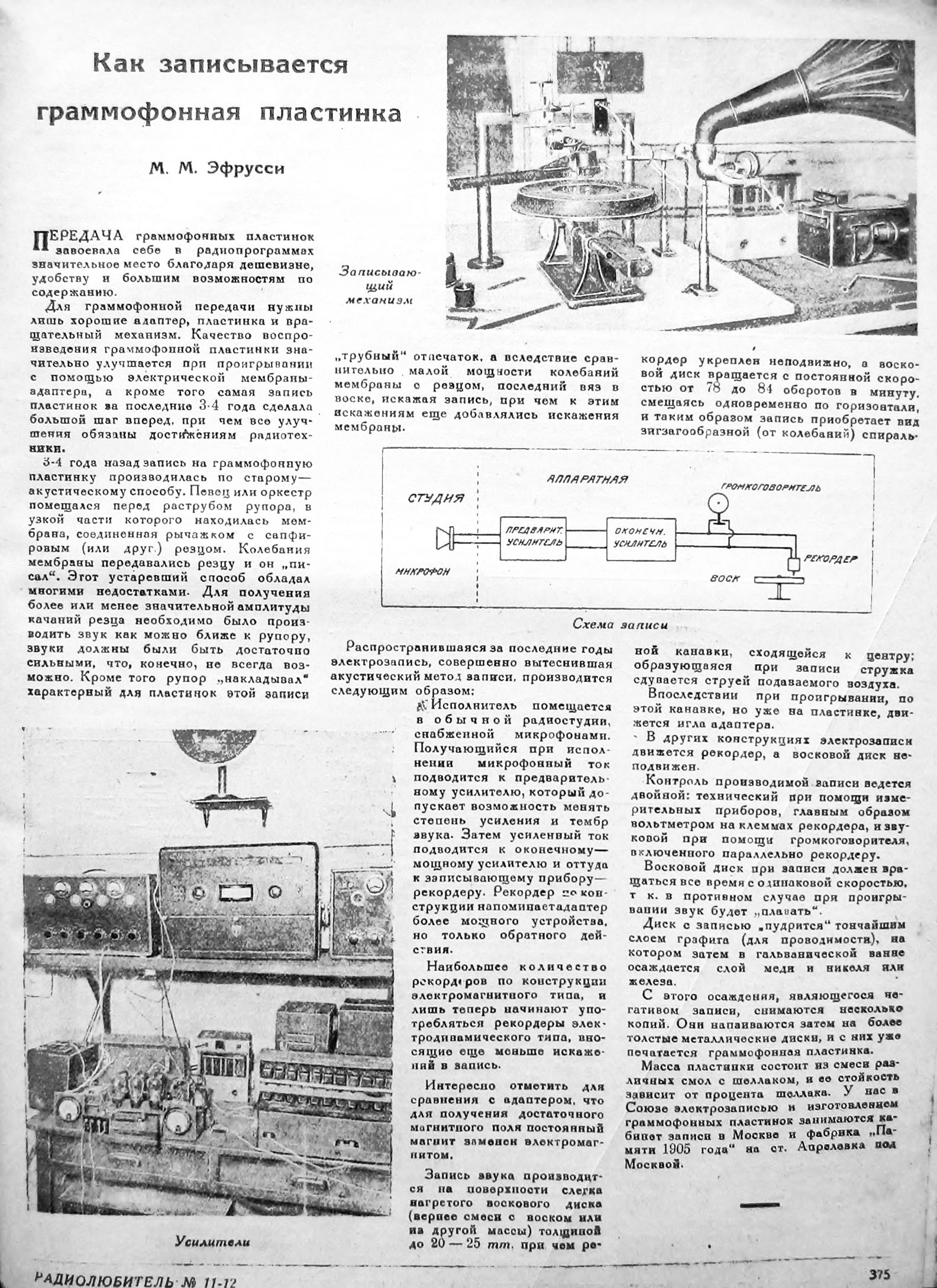 Как записывается граммофонная пластинка