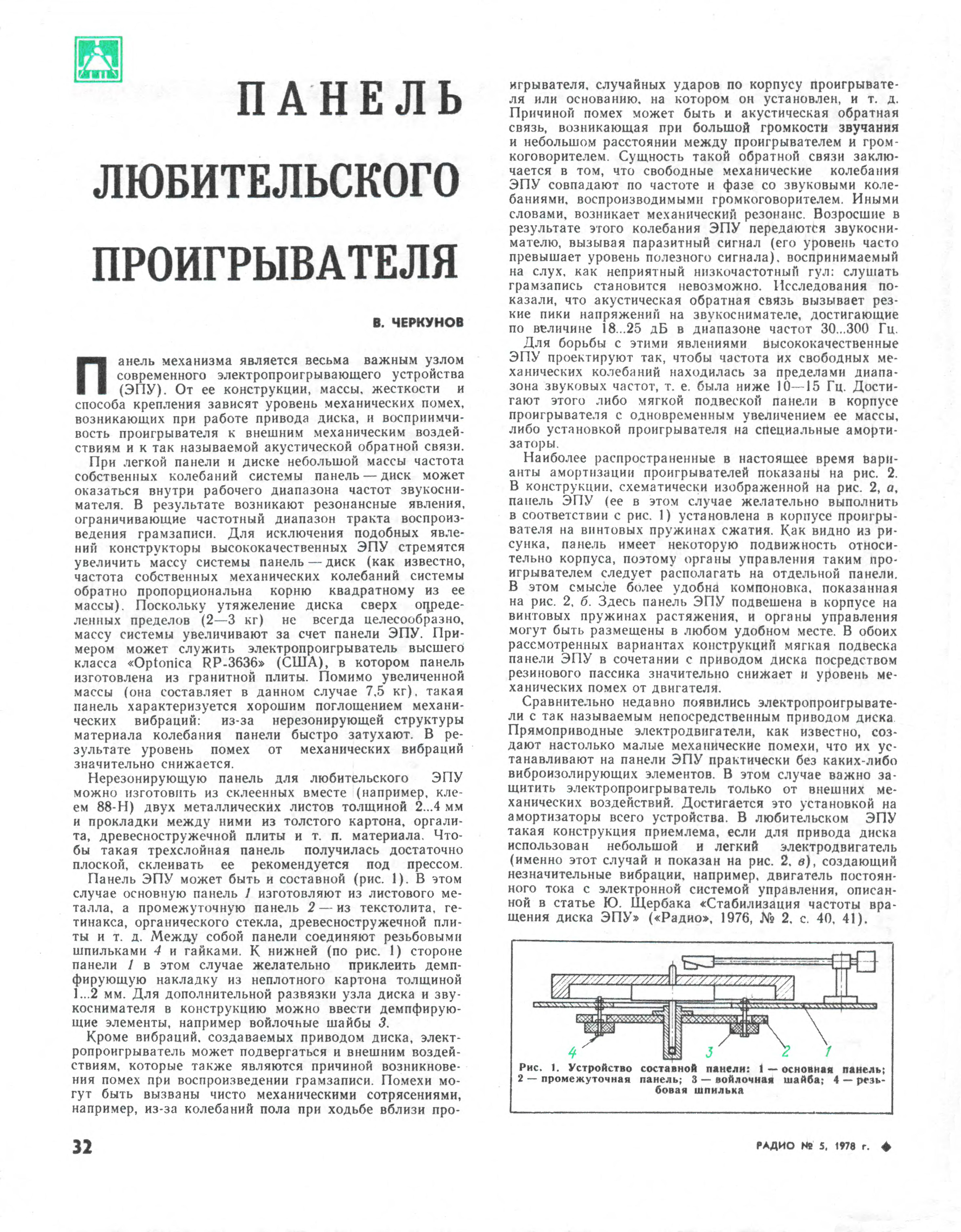 ПАНЕЛЬ ЛЮБИТЕЛЬСКОГО ПРОИГРЫВАТЕЛЯ