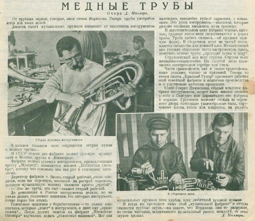 Медные трубы, очерк