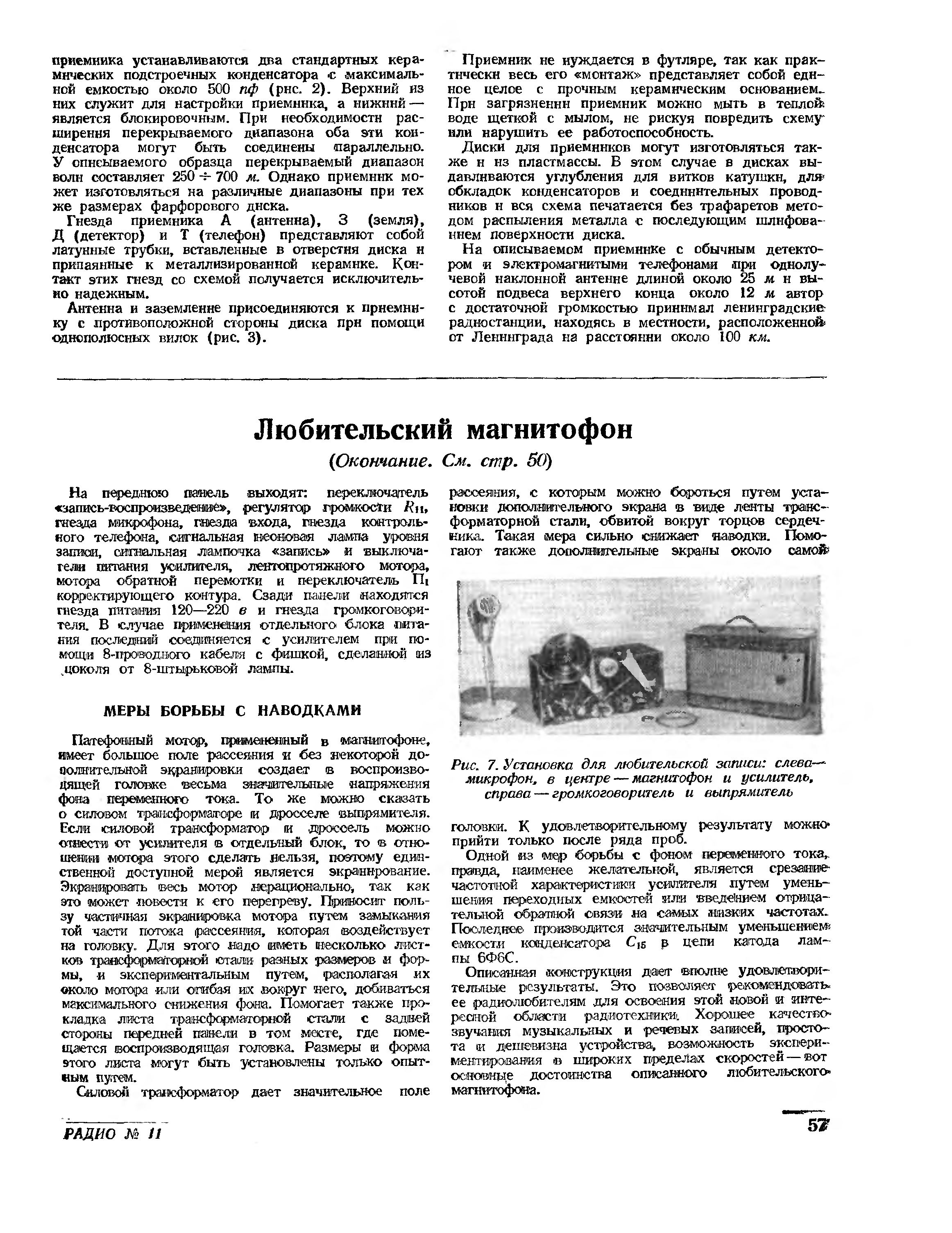 Любительский магнитофон (окончание)