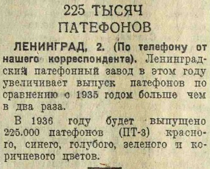 225 тысяч патефонов