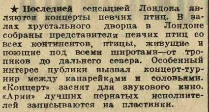 Концерты певчих птиц в Лондоне