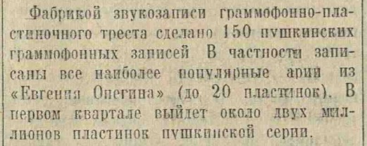 Театры в Пушкинские дни (фрагмент)