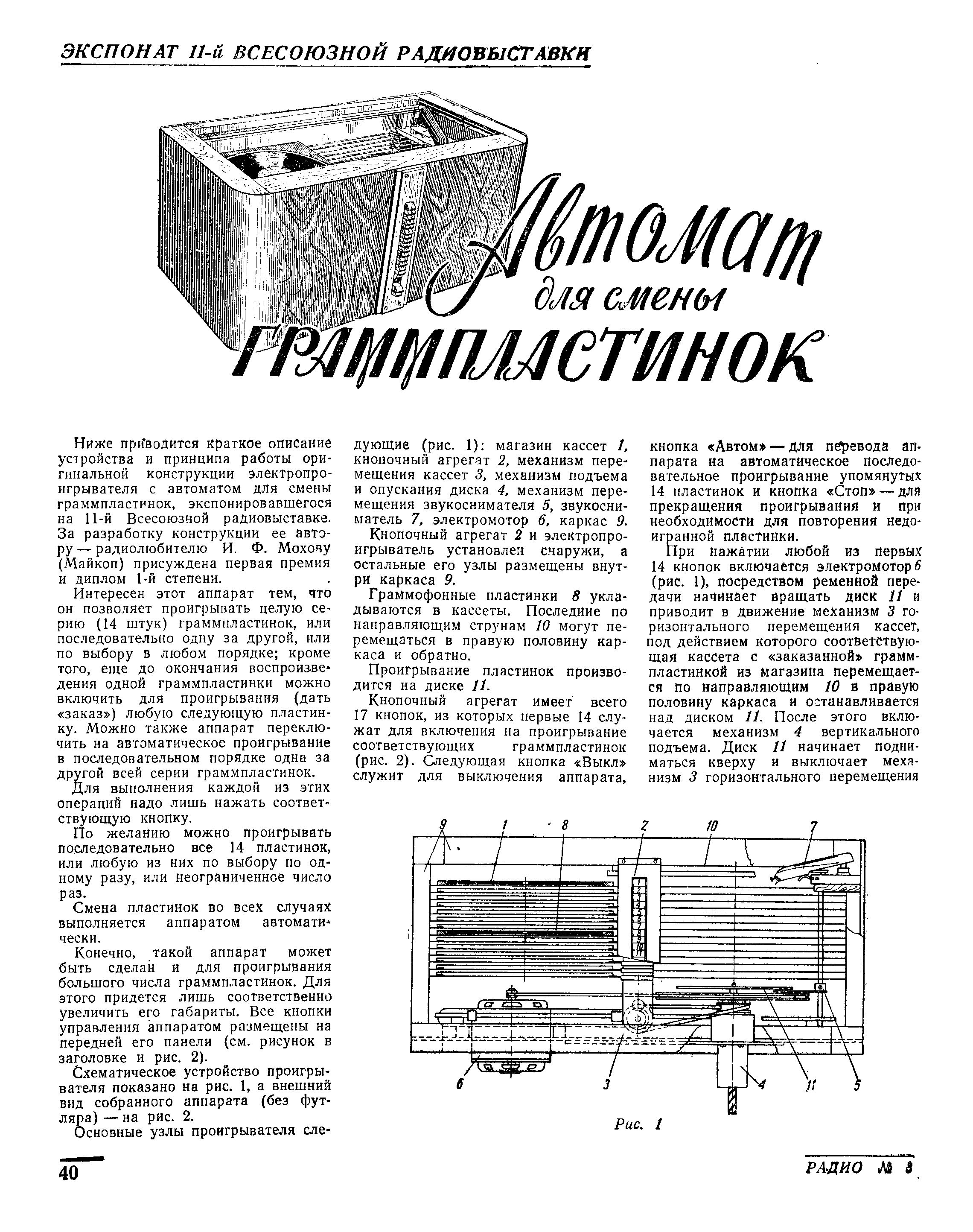 Автомат для смены ГРАММПЛАСТИНОК