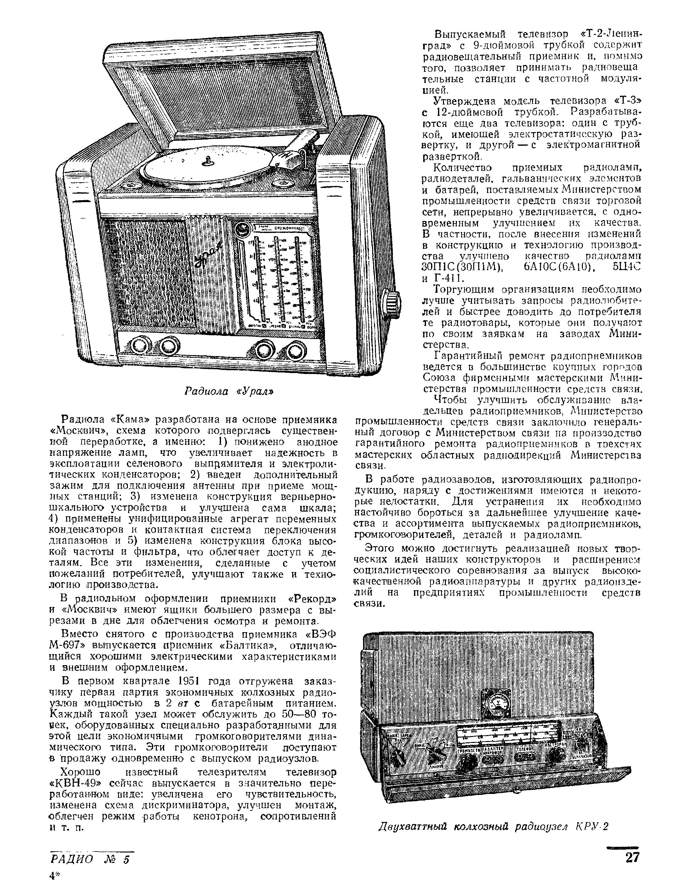Отечественная радиопромышленность в 1951 году