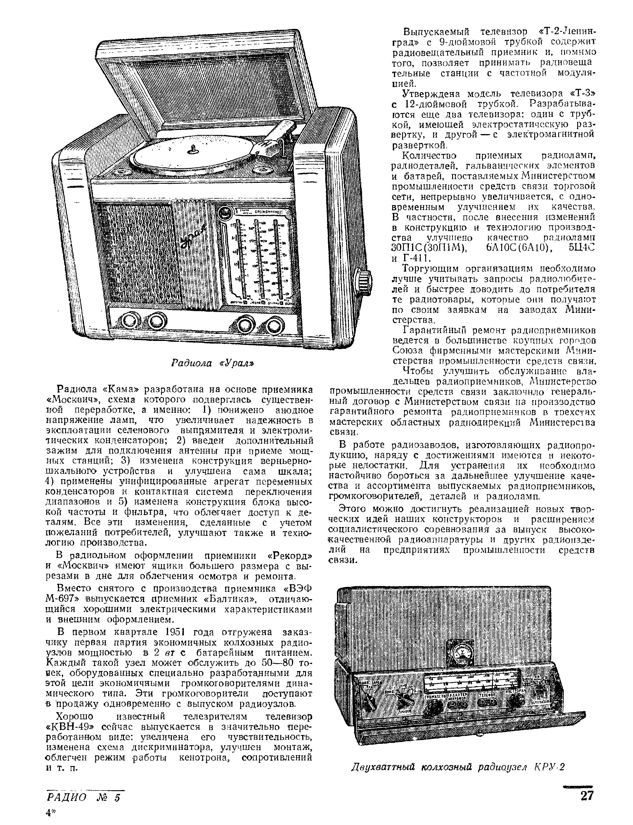Отечественная радиопромышленность в 1951 году