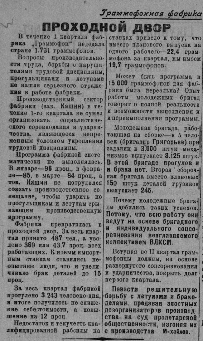 Проходной двор (Граммофонная фабрика)