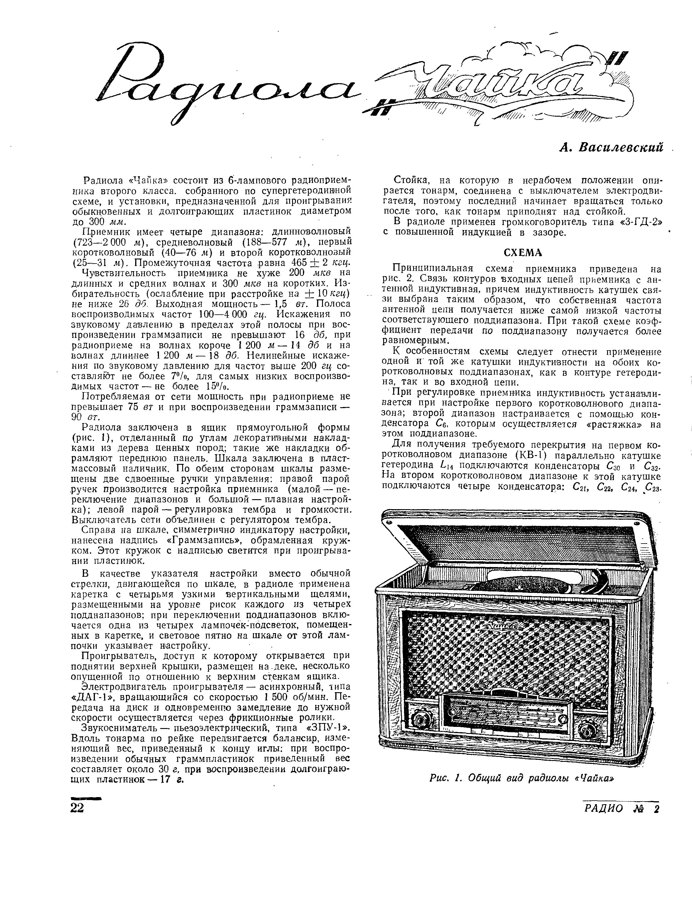 Радиола "Чайка"